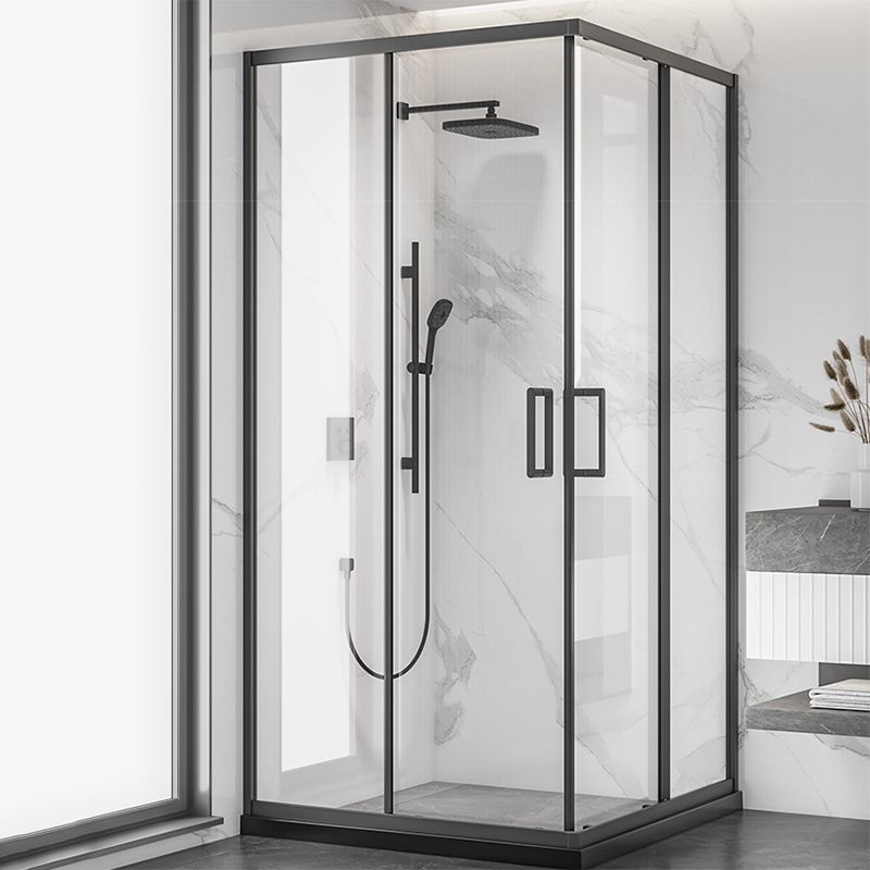 Semi-Frameless Tempered Glass Shower Enclosure with Half-Framed Shower Enclosure Clearhalo 'Bathroom Remodel & Bathroom Fixtures' 'Home Improvement' 'home_improvement' 'home_improvement_shower_stalls_enclosures' 'Shower Stalls & Enclosures' 'shower_stalls_enclosures' 'Showers & Bathtubs' 1200x1200_ab550f32-c7fe-45fd-8ad3-c67bf92f2e5c