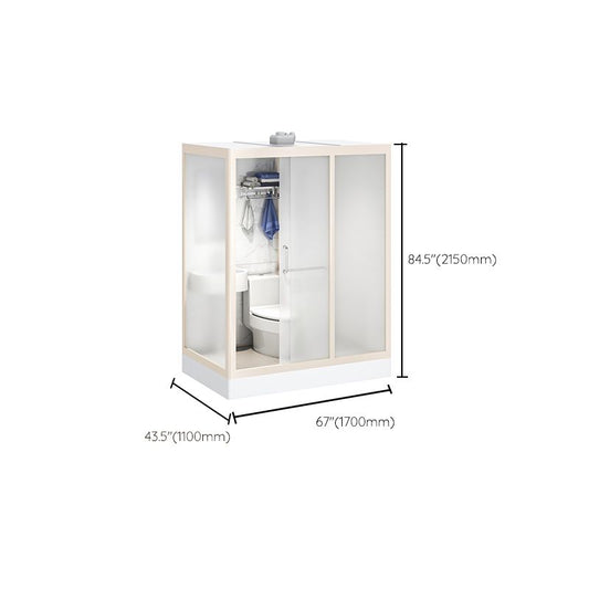 Modern Framed Tempered Glass Shower Kit with Base Included Framed Shower Stall in White Clearhalo 'Bathroom Remodel & Bathroom Fixtures' 'Home Improvement' 'home_improvement' 'home_improvement_shower_stalls_enclosures' 'Shower Stalls & Enclosures' 'shower_stalls_enclosures' 'Showers & Bathtubs' 1200x1200_ab5b3b34-a496-42ab-80a7-321fe9ed113a