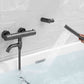 Handshower Tub Filler Black Brass Double Knob Handle Swivel Wall Mount Tub Filler Clearhalo 'Bathroom Remodel & Bathroom Fixtures' 'Bathtub Faucets' 'bathtub_faucets' 'Home Improvement' 'home_improvement' 'home_improvement_bathtub_faucets' 1200x1200_ab65a639-b945-42b7-9553-a05af5ff1aff