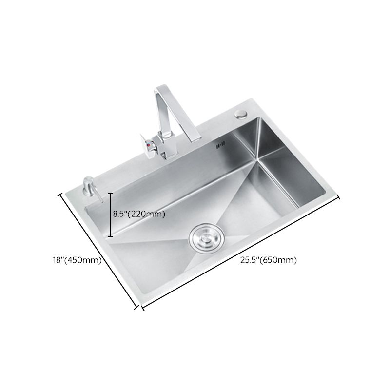 Classic Style Kitchen Sink Stainless Steel Colorfast Kitchen Sink with Drain Strainer Kit Clearhalo 'Home Improvement' 'home_improvement' 'home_improvement_kitchen_sinks' 'Kitchen Remodel & Kitchen Fixtures' 'Kitchen Sinks & Faucet Components' 'Kitchen Sinks' 'kitchen_sinks' 1200x1200_ab6af539-1f25-4f53-aea0-97869185215a