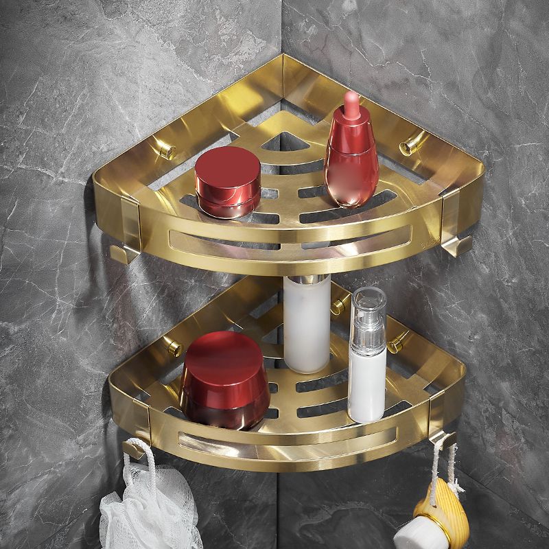 Modern Gold/Silver 3-Piece Bathroom Accessory Set, Bath Shelf Clearhalo 'Bathroom Hardware Sets' 'Bathroom Hardware' 'Bathroom Remodel & Bathroom Fixtures' 'bathroom_hardware_sets' 'Home Improvement' 'home_improvement' 'home_improvement_bathroom_hardware_sets' 1200x1200_ab834cba-5760-4e02-a0ea-f2c2e34aaf54