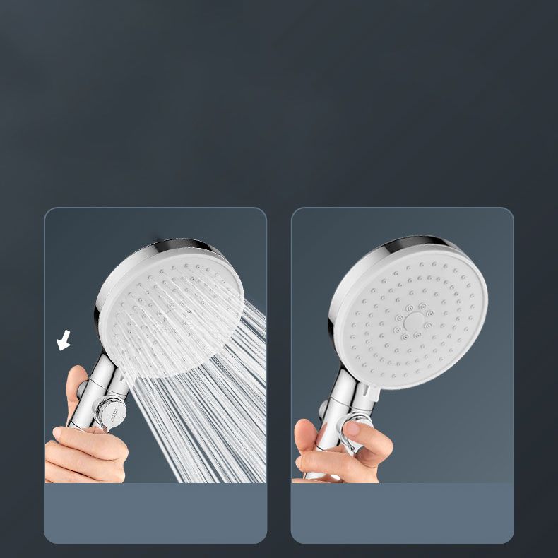 Contemporary Handheld Shower Head Round Shower Head Combo in Silver Clearhalo 'Bathroom Remodel & Bathroom Fixtures' 'Home Improvement' 'home_improvement' 'home_improvement_shower_heads' 'Shower Heads' 'shower_heads' 'Showers & Bathtubs Plumbing' 'Showers & Bathtubs' 1200x1200_ab9931a6-905f-4692-a9cc-1097ea5bd6c9