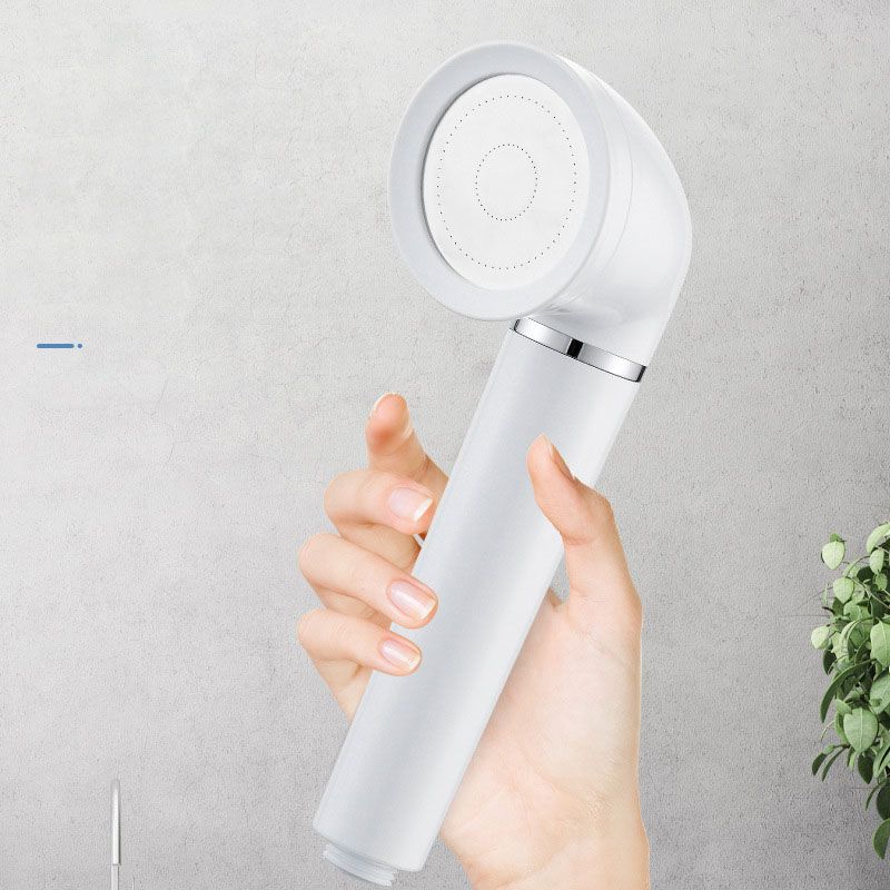 White Round Shower Head Plastic Supercharged Handheld Shower Head Clearhalo 'Bathroom Remodel & Bathroom Fixtures' 'Home Improvement' 'home_improvement' 'home_improvement_shower_heads' 'Shower Heads' 'shower_heads' 'Showers & Bathtubs Plumbing' 'Showers & Bathtubs' 1200x1200_abc10eed-55ed-4a87-8d5b-2da39006ac47