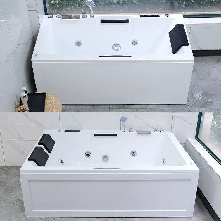 Modern Stand Alone Bath Acrylic Soaking White Rectangular Bathtub Clearhalo 'Bathroom Remodel & Bathroom Fixtures' 'Bathtubs' 'Home Improvement' 'home_improvement' 'home_improvement_bathtubs' 'Showers & Bathtubs' 1200x1200_abc826e4-e794-4a1c-b160-9d8c1610fc0a