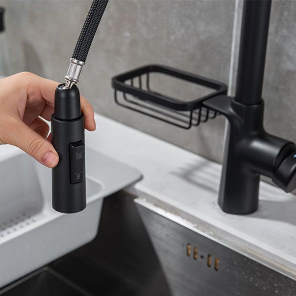 Modern Pull down Standard Kitchen Faucet Single Handle Faucet with Pull out Sprayer Clearhalo 'Home Improvement' 'home_improvement' 'home_improvement_kitchen_faucets' 'Kitchen Faucets' 'Kitchen Remodel & Kitchen Fixtures' 'Kitchen Sinks & Faucet Components' 'kitchen_faucets' 1200x1200_abd611be-2e63-4144-9c10-0d4c4a1b0c24