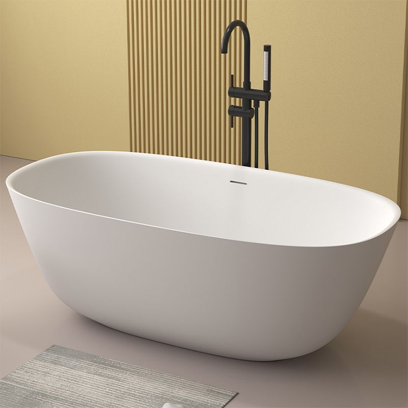 Modern Stone Oval Bathtub Freestanding Soaking Bath Tub , 22.05-inch Tall Clearhalo 'Bathroom Remodel & Bathroom Fixtures' 'Bathtubs' 'Home Improvement' 'home_improvement' 'home_improvement_bathtubs' 'Showers & Bathtubs' 1200x1200_abe11a2c-0ac8-432b-aad2-a8fb9960c459