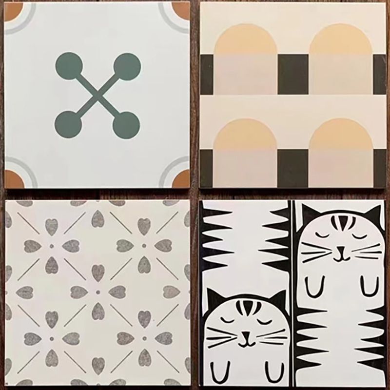 Square Ceramic Matte Straight Edge Singular Tile Spanish Bathroom Floor Clearhalo 'Floor Tiles & Wall Tiles' 'floor_tiles_wall_tiles' 'Flooring 'Home Improvement' 'home_improvement' 'home_improvement_floor_tiles_wall_tiles' Walls and Ceiling' 1200x1200_abe8341d-707f-410d-b174-cbc0464161a6