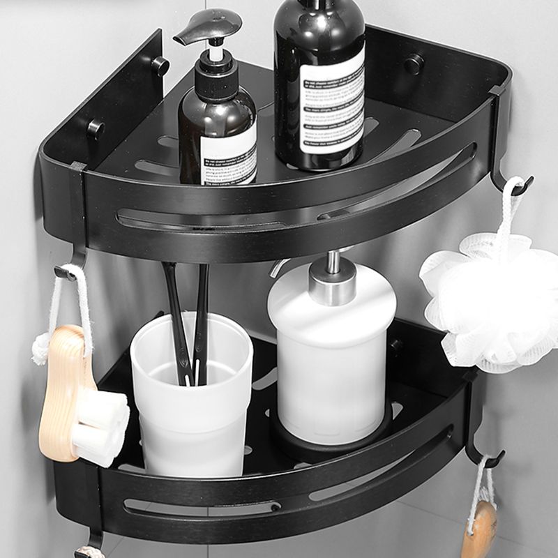 Black/Silver Bathroom Set Modern 1/2/3 - Piece Anti-rust Bath Shelf Clearhalo 'Bathroom Hardware Sets' 'Bathroom Hardware' 'Bathroom Remodel & Bathroom Fixtures' 'bathroom_hardware_sets' 'Home Improvement' 'home_improvement' 'home_improvement_bathroom_hardware_sets' 1200x1200_abf516a6-a58c-4f3c-a60d-915c4e43e0fd