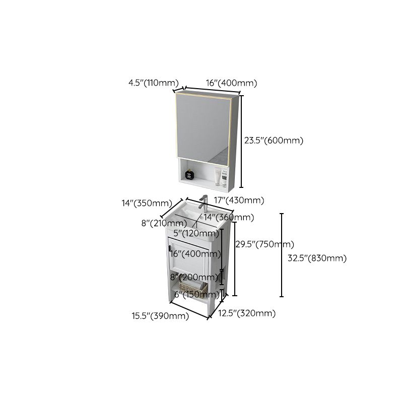 Bathroom Sink Vanity Drawers Doors Mirror Shelf Storage Vanity with Faucet Clearhalo 'Bathroom Remodel & Bathroom Fixtures' 'Bathroom Vanities' 'bathroom_vanities' 'Home Improvement' 'home_improvement' 'home_improvement_bathroom_vanities' 1200x1200_abfea7b8-8489-4d40-8c15-19e999d00516