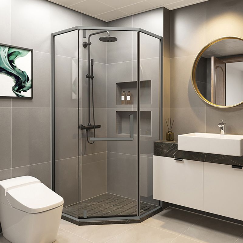 Modern Style Shower Stall Semicircle Metal Frame Framed Shower Stall Clearhalo 'Bathroom Remodel & Bathroom Fixtures' 'Home Improvement' 'home_improvement' 'home_improvement_shower_stalls_enclosures' 'Shower Stalls & Enclosures' 'shower_stalls_enclosures' 'Showers & Bathtubs' 1200x1200_ac045a2f-dd36-4578-a3ee-1ebcb80a7e70