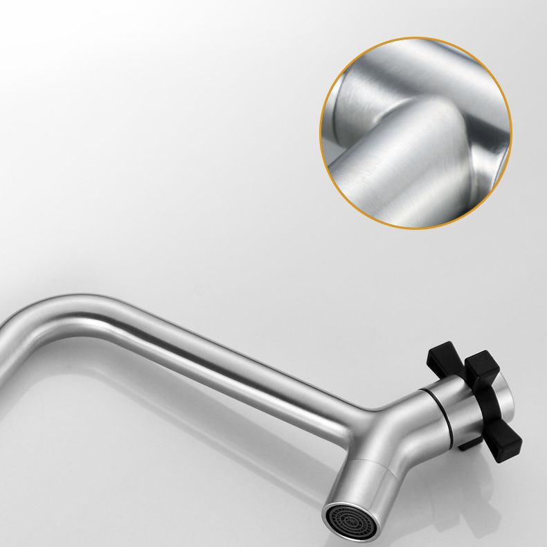 Black and Silver Faucets 1-Handle and 1-Hole Single Level Stainless Steel Bar Faucet Clearhalo 'Home Improvement' 'home_improvement' 'home_improvement_kitchen_faucets' 'Kitchen Faucets' 'Kitchen Remodel & Kitchen Fixtures' 'Kitchen Sinks & Faucet Components' 'kitchen_faucets' 1200x1200_ac125fb7-4ecd-44d8-9d3f-f3ca889bbb5a