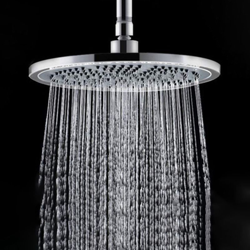 Contemporary Shower Combo Fixed Shower Head Stainless Steel Wall-Mount Round Shower Head Clearhalo 'Bathroom Remodel & Bathroom Fixtures' 'Home Improvement' 'home_improvement' 'home_improvement_shower_heads' 'Shower Heads' 'shower_heads' 'Showers & Bathtubs Plumbing' 'Showers & Bathtubs' 1200x1200_ac17b406-778f-4070-b1ac-fc27eb07bcc2