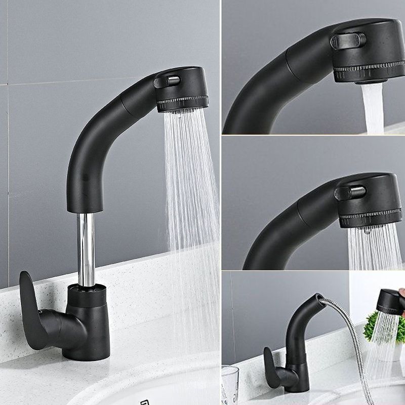 Modern 1-Handle Faucet 1-Hole with Water Dispenser Copper Pull down Faucet Clearhalo 'Home Improvement' 'home_improvement' 'home_improvement_kitchen_faucets' 'Kitchen Faucets' 'Kitchen Remodel & Kitchen Fixtures' 'Kitchen Sinks & Faucet Components' 'kitchen_faucets' 1200x1200_ac26b176-7032-421f-b797-268b423dc0f0