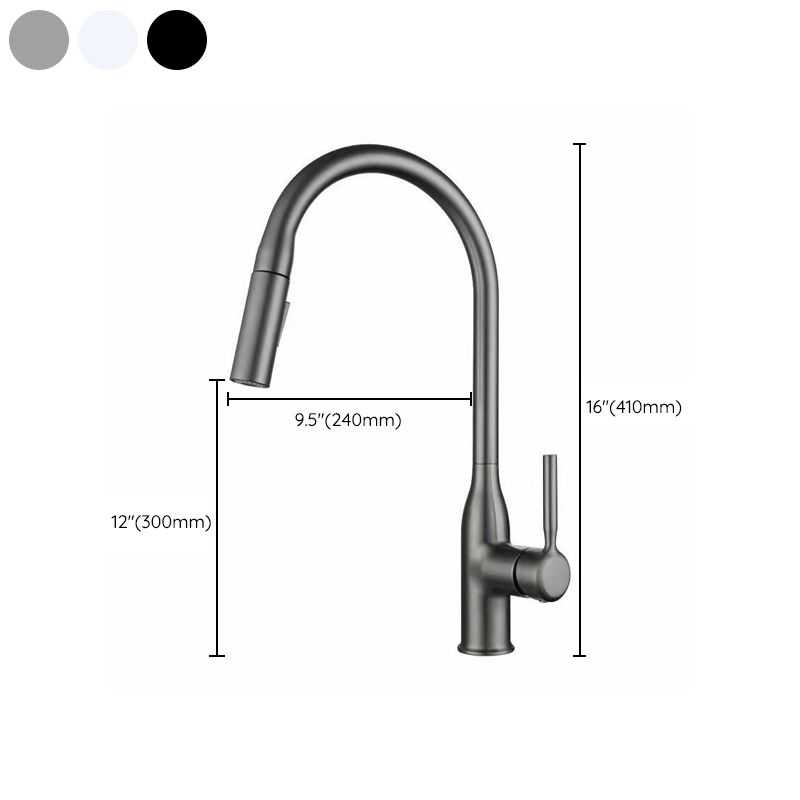 Modern 1-Handle Faucet Pull out Sprayer Standard Kitchen Faucet Clearhalo 'Home Improvement' 'home_improvement' 'home_improvement_kitchen_faucets' 'Kitchen Faucets' 'Kitchen Remodel & Kitchen Fixtures' 'Kitchen Sinks & Faucet Components' 'kitchen_faucets' 1200x1200_ac2d1e1f-dc23-4907-9a0f-208aab5b4569