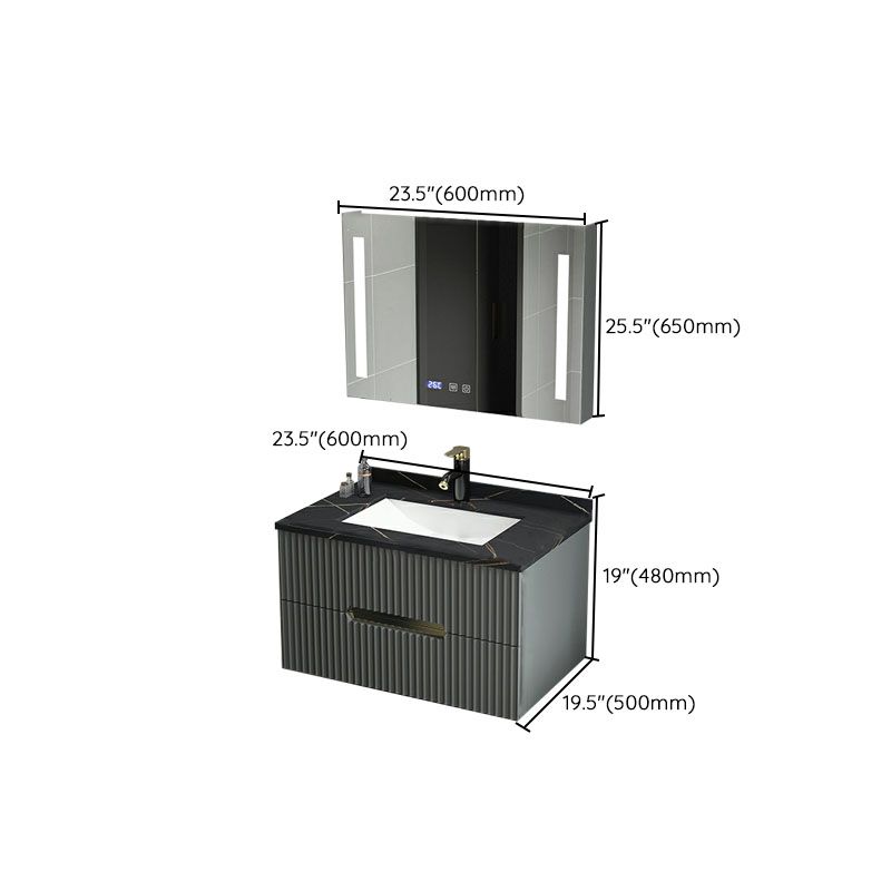 Wall Mount Faucet Included Sink Vanity with Drawers Mirror for Bathroom Clearhalo 'Bathroom Remodel & Bathroom Fixtures' 'Bathroom Vanities' 'bathroom_vanities' 'Home Improvement' 'home_improvement' 'home_improvement_bathroom_vanities' 1200x1200_ac44f1ce-090b-4b7e-8cb7-f23a41747ac2