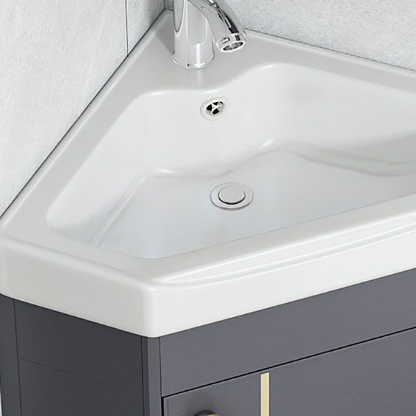 Contemporary Sink Vanity Triangular Wall Mounted Corner Bath Vanity ...