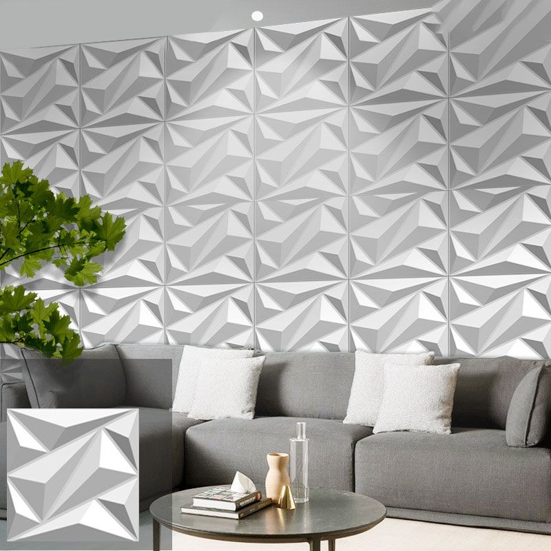 Modern Style Wall Plank 3D Print Bathroom Living Room Wall Panels Set of 40 in White Clearhalo 'Flooring 'Home Improvement' 'home_improvement' 'home_improvement_wall_paneling' 'Wall Paneling' 'wall_paneling' 'Walls & Ceilings' Walls and Ceiling' 1200x1200_ac4db689-fb67-496c-9965-009ce42f3c46