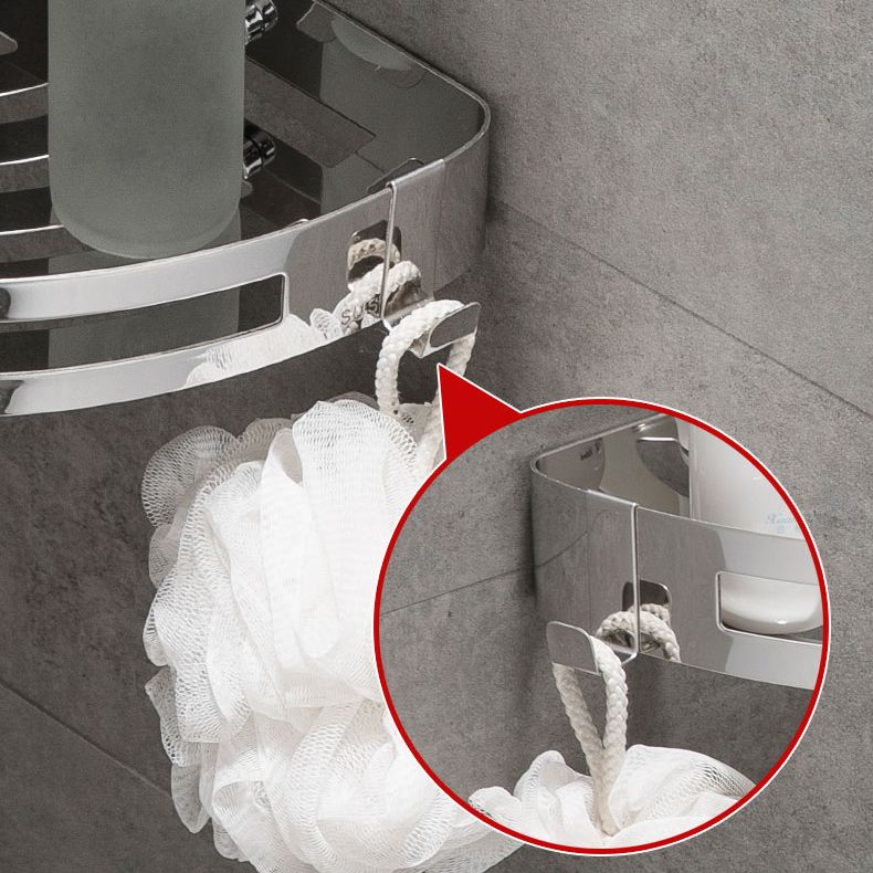 Contemporary 2/3-Piece Bathroom Accessory Set Geometric Bath Shelf in Stainless Steel Clearhalo 'Bathroom Hardware Sets' 'Bathroom Hardware' 'Bathroom Remodel & Bathroom Fixtures' 'bathroom_hardware_sets' 'Home Improvement' 'home_improvement' 'home_improvement_bathroom_hardware_sets' 1200x1200_ac4eb9ca-69ca-46d8-a26b-d1a7135681cc