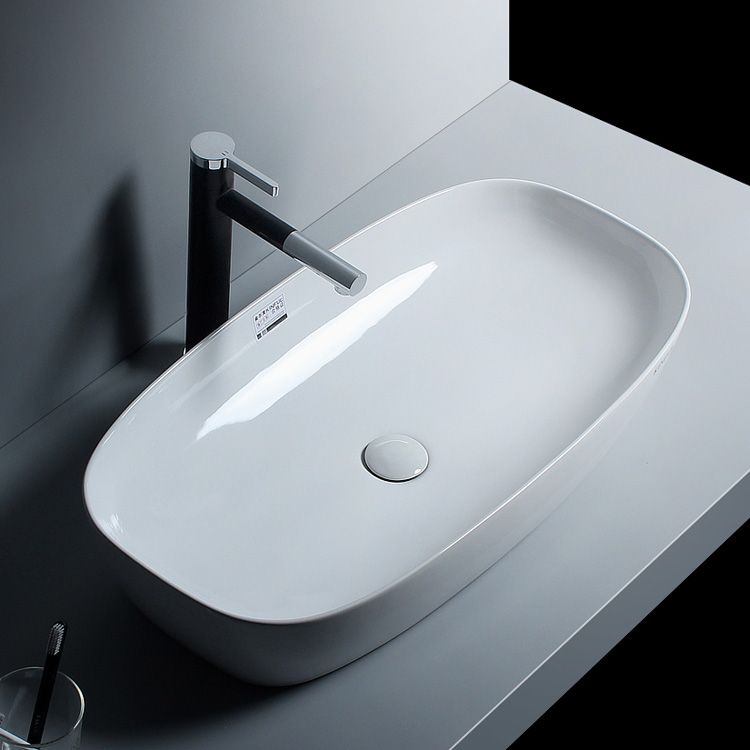 Porcelain Trough Sink Modern Simple Trough Bathroom Sink with Faucet Included Clearhalo 'Bathroom Remodel & Bathroom Fixtures' 'Bathroom Sinks & Faucet Components' 'Bathroom Sinks' 'bathroom_sink' 'Home Improvement' 'home_improvement' 'home_improvement_bathroom_sink' 1200x1200_ac66afbb-9649-4bb9-93ec-203d74af1ec7