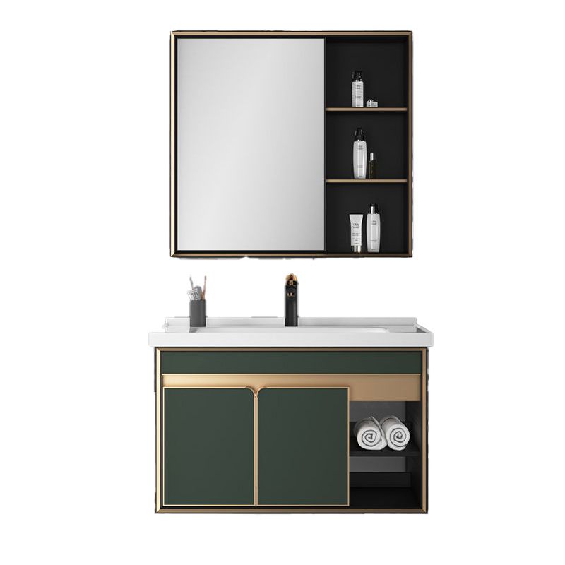 Bath Vanity Set Wall Mount Single Sink Blue Glam Metal Faucet Included Vanity Set Clearhalo 'Bathroom Remodel & Bathroom Fixtures' 'Bathroom Vanities' 'bathroom_vanities' 'Home Improvement' 'home_improvement' 'home_improvement_bathroom_vanities' 1200x1200_ac68154c-5fbf-4d00-93f0-c0782bda9b39