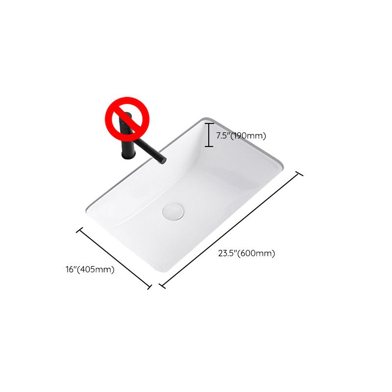 Modern Undermount Bathroom Sink Rectangular Porcelain with Faucet Basin Sink Clearhalo 'Bathroom Remodel & Bathroom Fixtures' 'Bathroom Sinks & Faucet Components' 'Bathroom Sinks' 'bathroom_sink' 'Home Improvement' 'home_improvement' 'home_improvement_bathroom_sink' 1200x1200_ac7399ac-0951-4e11-a0aa-b2db0569910b