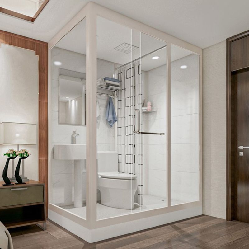 Clear and Frosted Shower Enclosure Easy Clean Glass Shower Kit Clearhalo 'Bathroom Remodel & Bathroom Fixtures' 'Home Improvement' 'home_improvement' 'home_improvement_shower_stalls_enclosures' 'Shower Stalls & Enclosures' 'shower_stalls_enclosures' 'Showers & Bathtubs' 1200x1200_ac8acc3a-f928-40fc-8a78-311a5f673cf1
