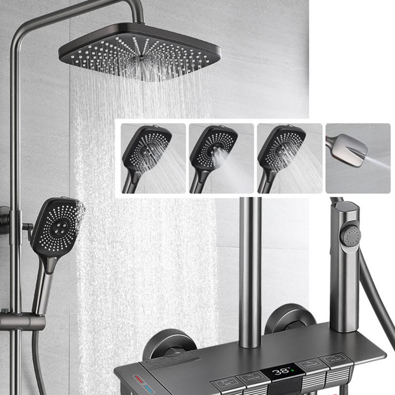 Modern Shower Trim Brass Temperature Control Adjustable Shower Head Shower Set Clearhalo 'Bathroom Remodel & Bathroom Fixtures' 'Home Improvement' 'home_improvement' 'home_improvement_shower_faucets' 'Shower Faucets & Systems' 'shower_faucets' 'Showers & Bathtubs Plumbing' 'Showers & Bathtubs' 1200x1200_ac8b1331-a477-4269-9795-ddbed3c00aba