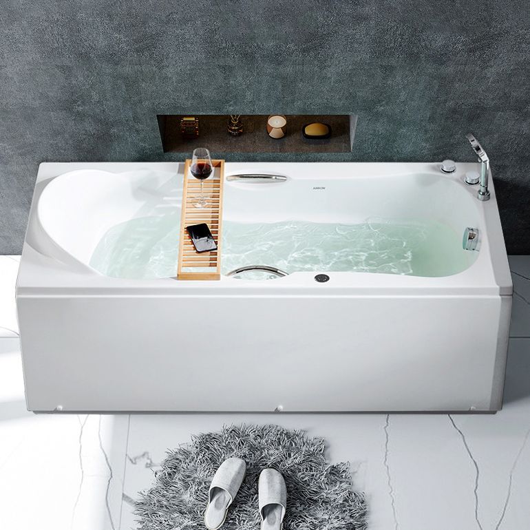 Rectangular Acrylic Bathtub Antique Finish Back to Wall Bathtub (Board not Included) Clearhalo 'Bathroom Remodel & Bathroom Fixtures' 'Bathtubs' 'Home Improvement' 'home_improvement' 'home_improvement_bathtubs' 'Showers & Bathtubs' 1200x1200_ac8c5e6d-03eb-4f6e-8daa-cb1149a51cb2