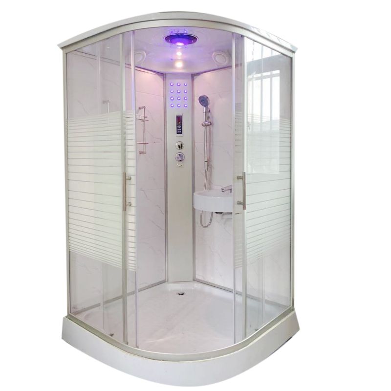 Modern Shower Enclosure Grey Drainer Sliding Door Shower Stall Clearhalo 'Bathroom Remodel & Bathroom Fixtures' 'Home Improvement' 'home_improvement' 'home_improvement_shower_stalls_enclosures' 'Shower Stalls & Enclosures' 'shower_stalls_enclosures' 'Showers & Bathtubs' 1200x1200_ac941670-798f-4c36-ae03-7855b9b35113