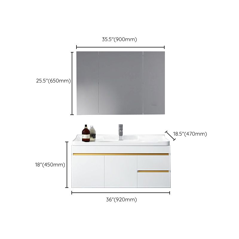 Gorgeous Space Saver Wooden Vanity Bathroom Vanity Cabinet with Mirror Cabinet Clearhalo 'Bathroom Remodel & Bathroom Fixtures' 'Bathroom Vanities' 'bathroom_vanities' 'Home Improvement' 'home_improvement' 'home_improvement_bathroom_vanities' 1200x1200_ac95a8ad-9a6b-4ec0-b6c1-5afa252ee634