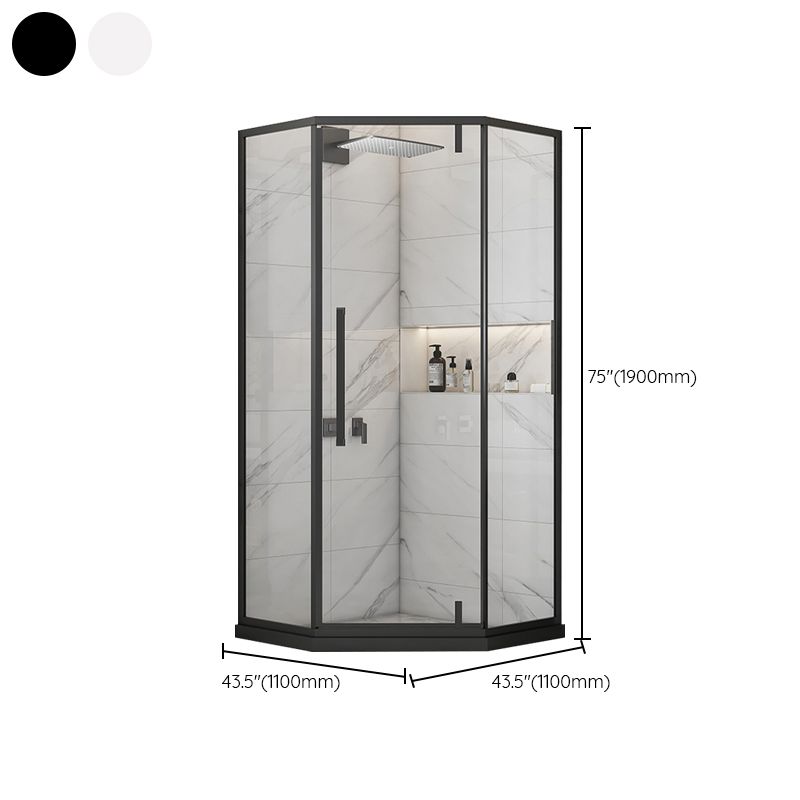Shower Enclosure Semi-Frameless Single Sliding Neo-Angle Shower Stall Clearhalo 'Bathroom Remodel & Bathroom Fixtures' 'Home Improvement' 'home_improvement' 'home_improvement_shower_stalls_enclosures' 'Shower Stalls & Enclosures' 'shower_stalls_enclosures' 'Showers & Bathtubs' 1200x1200_acae433d-d00b-4669-9324-1c42296a0ef0