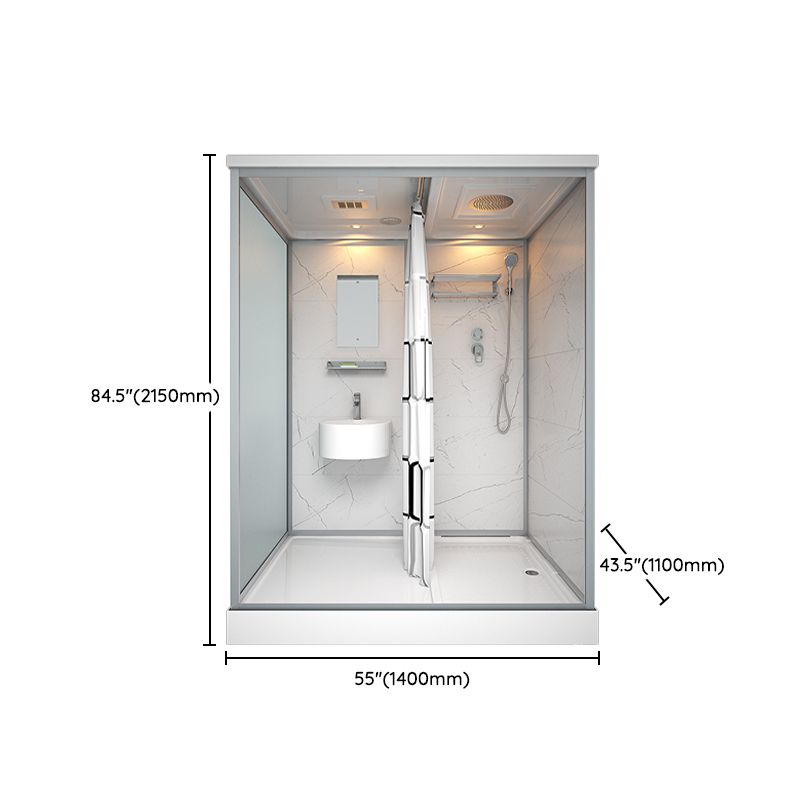 Framed Tempered Glass Shower Stall with Back Wall Panel and Shower Base Clearhalo 'Bathroom Remodel & Bathroom Fixtures' 'Home Improvement' 'home_improvement' 'home_improvement_shower_stalls_enclosures' 'Shower Stalls & Enclosures' 'shower_stalls_enclosures' 'Showers & Bathtubs' 1200x1200_acc230c8-db14-4acf-b206-c3cef1063cce