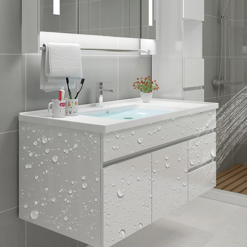 Modern Bathroom Vanity Sink Drawers Rectangular Faucet Mirror Bathroom Vanity Set Clearhalo 'Bathroom Remodel & Bathroom Fixtures' 'Bathroom Vanities' 'bathroom_vanities' 'Home Improvement' 'home_improvement' 'home_improvement_bathroom_vanities' 1200x1200_acd3784c-9731-4788-99ae-5d33415d5b03