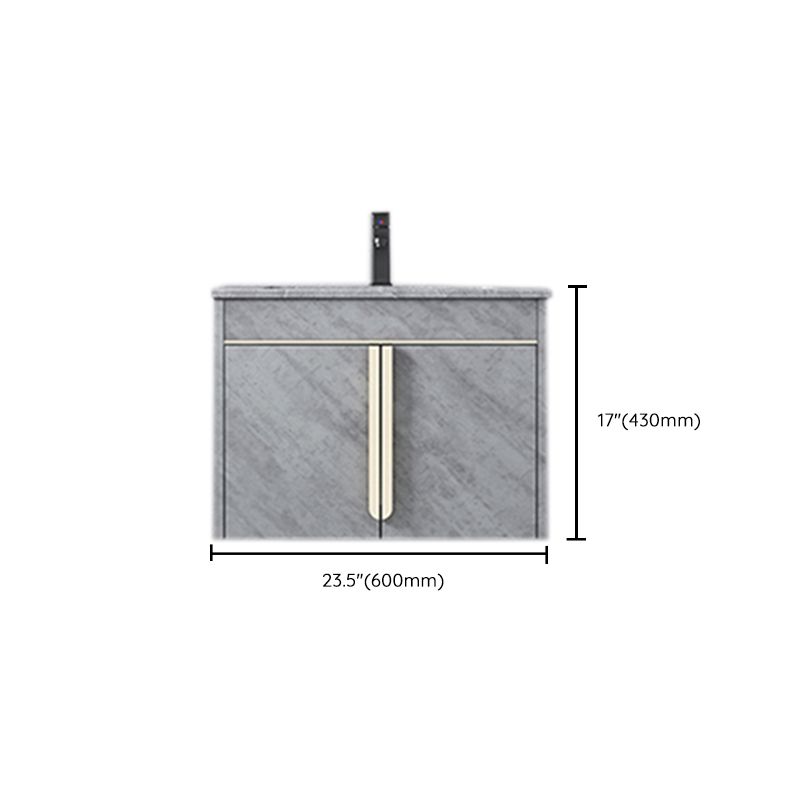 Glam Sink Vanity Wall-Mounted 2 Doors Rectangle Single Bathroom Sink Vanity with Mirror Clearhalo 'Bathroom Remodel & Bathroom Fixtures' 'Bathroom Vanities' 'bathroom_vanities' 'Home Improvement' 'home_improvement' 'home_improvement_bathroom_vanities' 1200x1200_acd67188-c15c-48bc-9bb4-58a06281b370