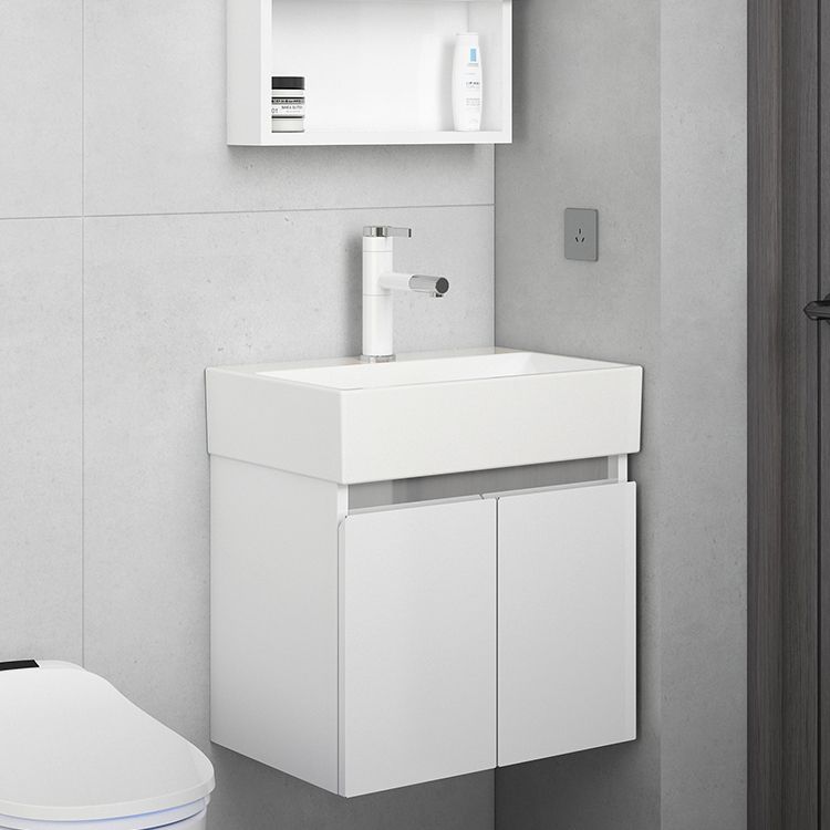 Modern Metal Bathroom Vanity Solid Color Wall Mount Vanity Cabinet in White Clearhalo 'Bathroom Remodel & Bathroom Fixtures' 'Bathroom Vanities' 'bathroom_vanities' 'Home Improvement' 'home_improvement' 'home_improvement_bathroom_vanities' 1200x1200_ace0a742-6a79-4df7-8fc6-b5ca2bfdd232