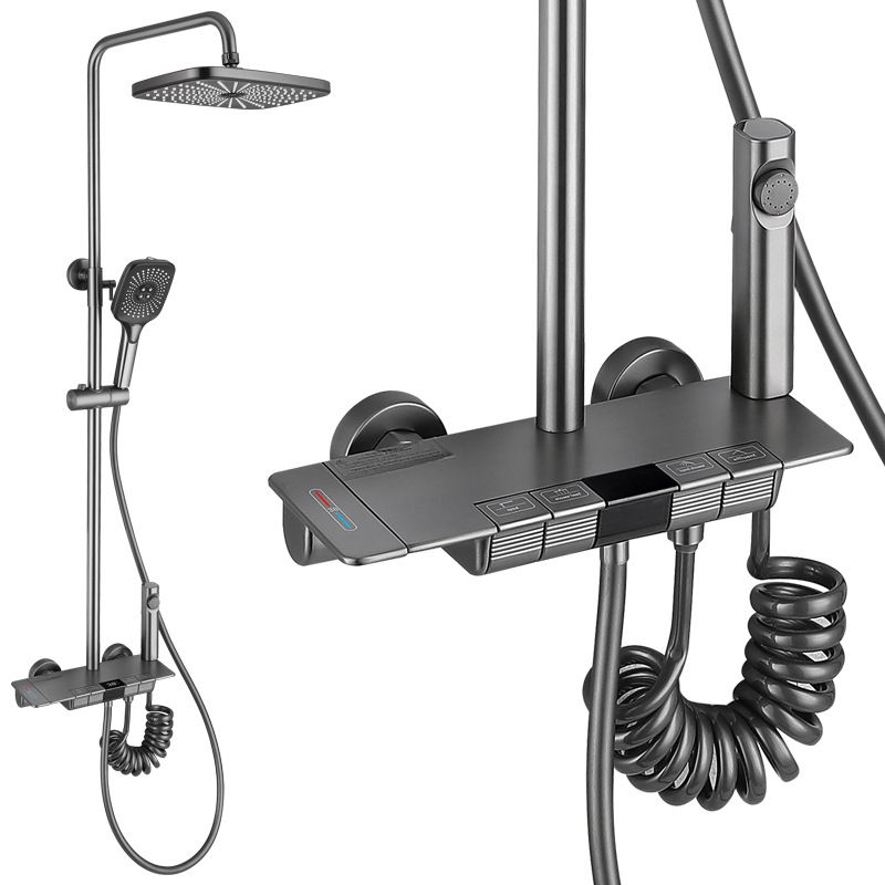 Modern Shower Trim Brass Temperature Control Adjustable Shower Head Shower Set Clearhalo 'Bathroom Remodel & Bathroom Fixtures' 'Home Improvement' 'home_improvement' 'home_improvement_shower_faucets' 'Shower Faucets & Systems' 'shower_faucets' 'Showers & Bathtubs Plumbing' 'Showers & Bathtubs' 1200x1200_acec9f79-87cf-4af9-9e97-c354c3038993