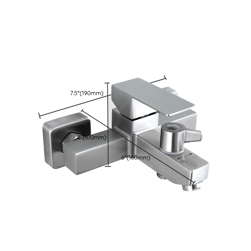 Modern Tub Faucet Trim 304 Stainless Steel Wall Mount Bathroom Faucet Clearhalo 'Bathroom Remodel & Bathroom Fixtures' 'Bathtub Faucets' 'bathtub_faucets' 'Home Improvement' 'home_improvement' 'home_improvement_bathtub_faucets' 1200x1200_acf637cc-6862-4d2b-8ddb-6d7400deba6a