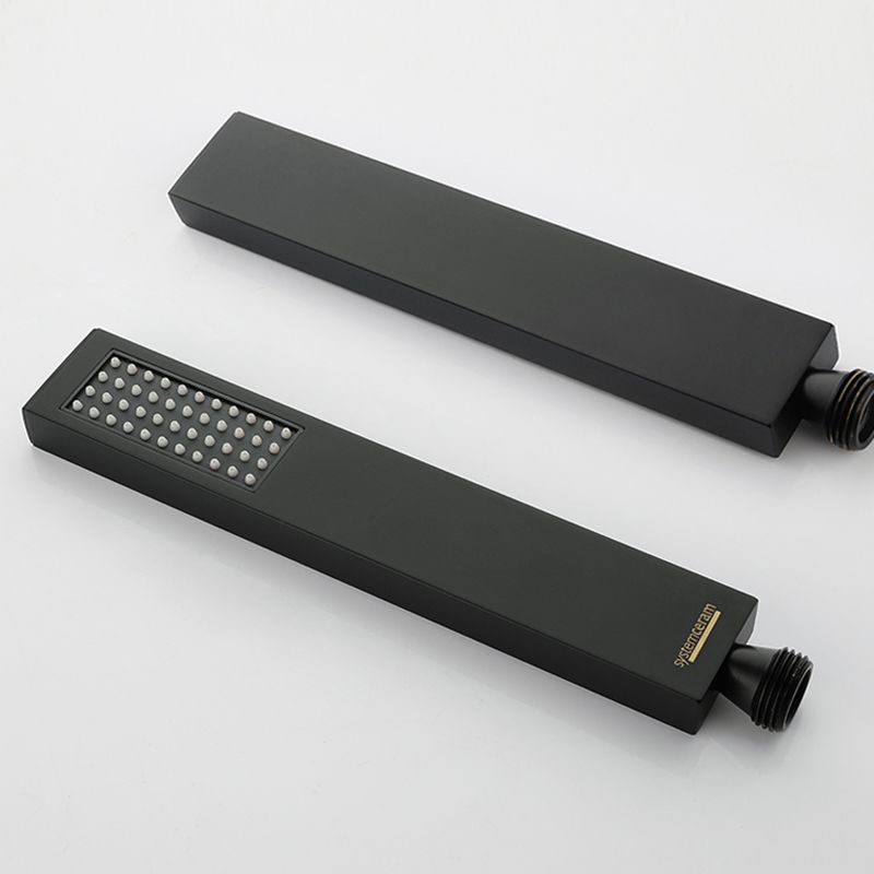 Modern Shower Faucet Adjustable Water Flow Rain Shower Head Shower System in Black Clearhalo 'Bathroom Remodel & Bathroom Fixtures' 'Home Improvement' 'home_improvement' 'home_improvement_shower_faucets' 'Shower Faucets & Systems' 'shower_faucets' 'Showers & Bathtubs Plumbing' 'Showers & Bathtubs' 1200x1200_ad08ee97-3aa9-464b-945d-484b1ebbd0ae