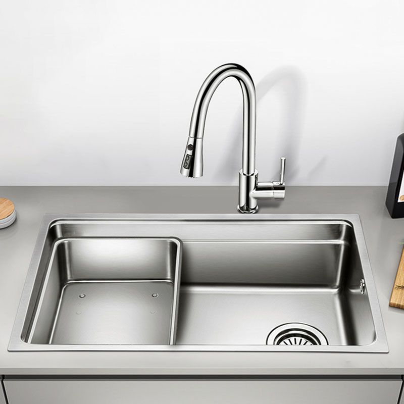 Drop-In Kitchen Sink Stainless Steel Kitchen Sink with Basket Strainer Clearhalo 'Home Improvement' 'home_improvement' 'home_improvement_kitchen_sinks' 'Kitchen Remodel & Kitchen Fixtures' 'Kitchen Sinks & Faucet Components' 'Kitchen Sinks' 'kitchen_sinks' 1200x1200_ad0b9ba9-fd9e-474f-b7ca-d45724729682