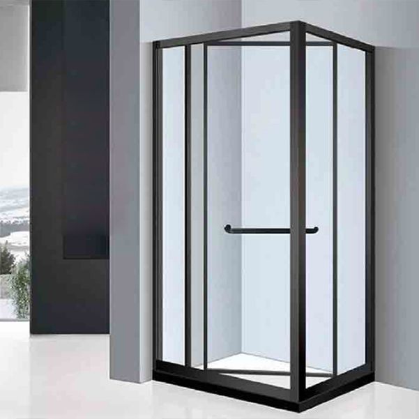 Rectangle Shower Enclosure Matt Black Tempered Glass Shower Enclosure Clearhalo 'Bathroom Remodel & Bathroom Fixtures' 'Home Improvement' 'home_improvement' 'home_improvement_shower_stalls_enclosures' 'Shower Stalls & Enclosures' 'shower_stalls_enclosures' 'Showers & Bathtubs' 1200x1200_ad1aa7ab-adfc-464c-b500-4d542cb35d2f