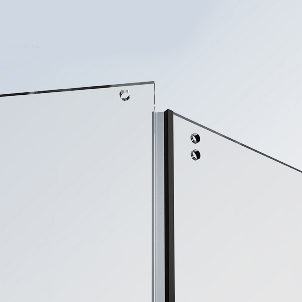 Neo-Angle Polished Glass Shower Enclosure Matt Black Frame Shower Stall Clearhalo 'Bathroom Remodel & Bathroom Fixtures' 'Home Improvement' 'home_improvement' 'home_improvement_shower_stalls_enclosures' 'Shower Stalls & Enclosures' 'shower_stalls_enclosures' 'Showers & Bathtubs' 1200x1200_ad1dda8d-fc01-40f6-9984-bcf84f5200ff