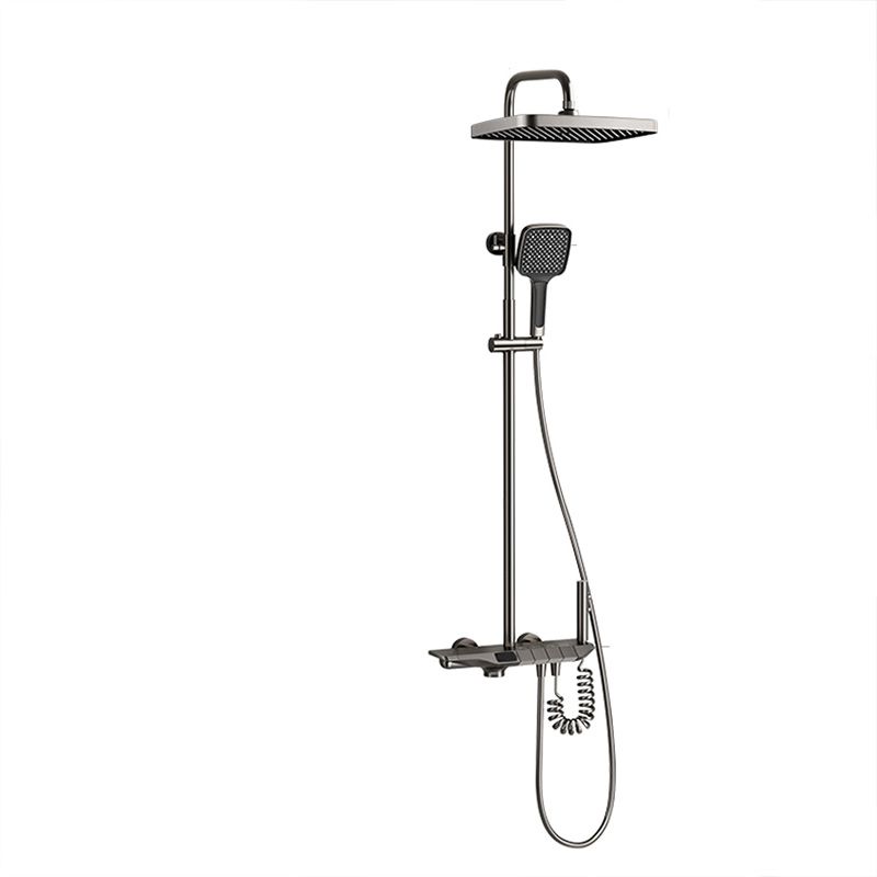 Modern Thermostatic Shower System Solid Color Slide Bar Included Shower Head Combo Clearhalo 'Bathroom Remodel & Bathroom Fixtures' 'Home Improvement' 'home_improvement' 'home_improvement_shower_faucets' 'Shower Faucets & Systems' 'shower_faucets' 'Showers & Bathtubs Plumbing' 'Showers & Bathtubs' 1200x1200_ad2c3a2e-cb9e-4fe8-920f-b7ef183c72a2