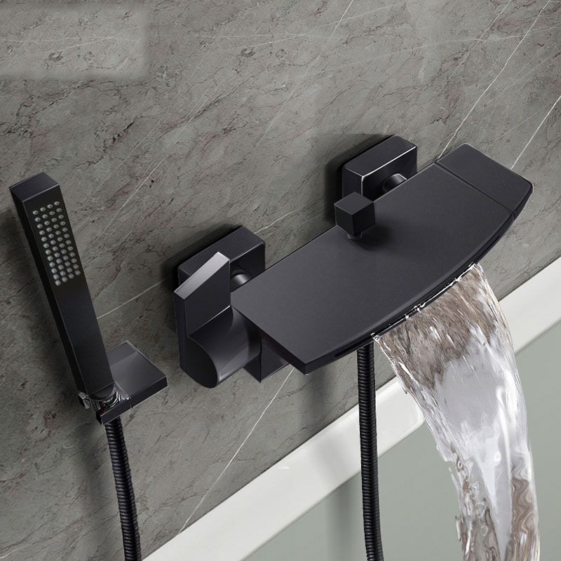 Modern Bathtub Faucet Waterfall Handheld Shower Head Bathtub Faucet Clearhalo 'Bathroom Remodel & Bathroom Fixtures' 'Bathtub Faucets' 'bathtub_faucets' 'Home Improvement' 'home_improvement' 'home_improvement_bathtub_faucets' 1200x1200_ad304bfb-50e3-4ed7-9c1d-e853a221db94