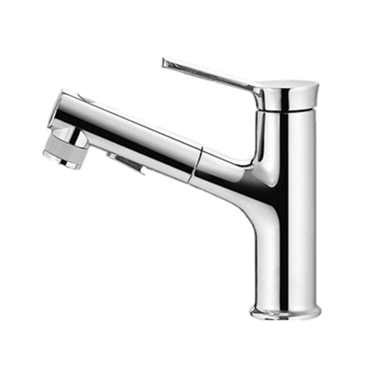 Modern Design Bathroom Faucet Single Handle Faucet with Water Hose Clearhalo 'Bathroom Remodel & Bathroom Fixtures' 'Bathroom Sink Faucets' 'Bathroom Sinks & Faucet Components' 'bathroom_sink_faucets' 'Home Improvement' 'home_improvement' 'home_improvement_bathroom_sink_faucets' 1200x1200_ad385c98-76ab-47d3-a965-a3523aedcddb