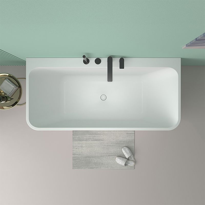 Modern Stone Rectangular Tub Soaking 22.05" Wide Bath with Overflow Trim Bath Clearhalo 'Bathroom Remodel & Bathroom Fixtures' 'Bathtubs' 'Home Improvement' 'home_improvement' 'home_improvement_bathtubs' 'Showers & Bathtubs' 1200x1200_ad5accd2-5b4a-4647-bd58-d5efc8105a4c
