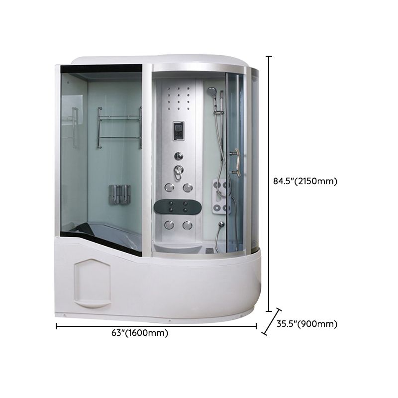 Framed Tub & Shower Kit Single Sliding Rounded Tinted Tub & Shower Kit Clearhalo 'Bathroom Remodel & Bathroom Fixtures' 'Home Improvement' 'home_improvement' 'home_improvement_shower_stalls_enclosures' 'Shower Stalls & Enclosures' 'shower_stalls_enclosures' 'Showers & Bathtubs' 1200x1200_ad8dda40-59e6-4e3b-bf99-07fbd3ea8808