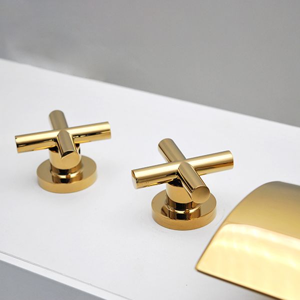 Contemporary Bath Faucet Trim Metal Deck Mounted Bath Faucet Trim Clearhalo 'Bathroom Remodel & Bathroom Fixtures' 'Bathtub Faucets' 'bathtub_faucets' 'Home Improvement' 'home_improvement' 'home_improvement_bathtub_faucets' 1200x1200_ad9c7ca7-6dc6-4a20-a194-7b84c5b94f4f