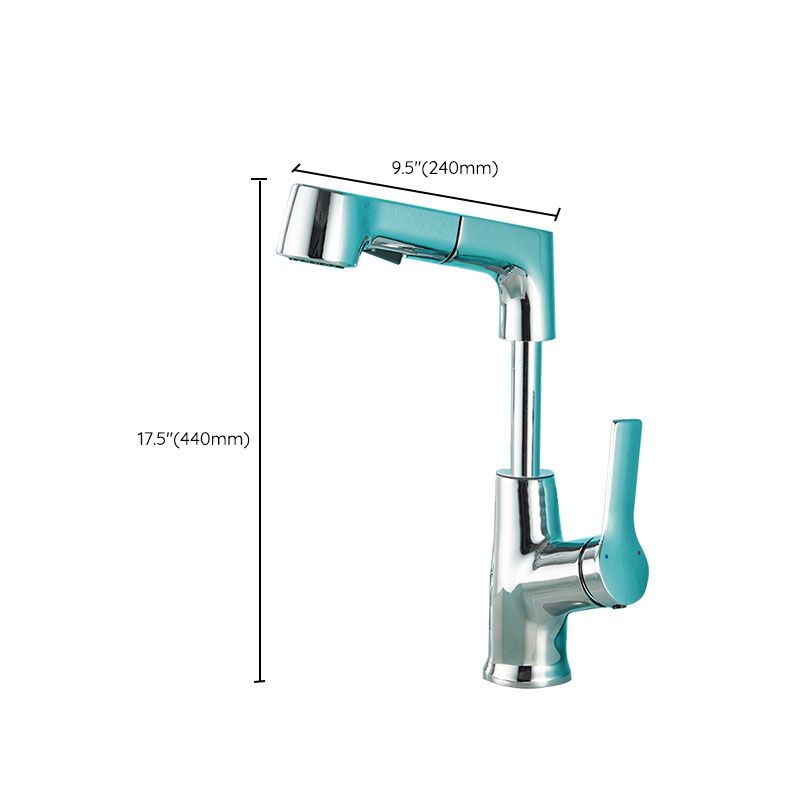 Pull Down Kitchen Faucet Single Handle Metal Faucet with Pull Out Sprayer Clearhalo 'Home Improvement' 'home_improvement' 'home_improvement_kitchen_faucets' 'Kitchen Faucets' 'Kitchen Remodel & Kitchen Fixtures' 'Kitchen Sinks & Faucet Components' 'kitchen_faucets' 1200x1200_ad9ca2b9-462c-4067-b38f-f7d4a2487e9b