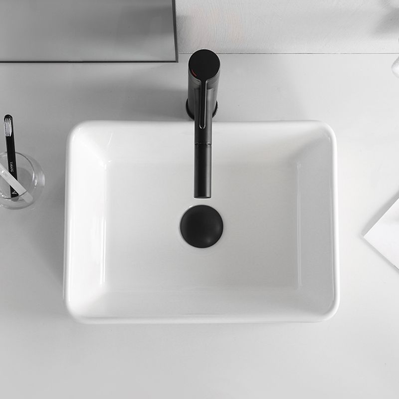 Contemporary Bathroom Sink Porcelain Solid Color Rectangular Vessel Bathroom Sink Clearhalo 'Bathroom Remodel & Bathroom Fixtures' 'Bathroom Sinks & Faucet Components' 'Bathroom Sinks' 'bathroom_sink' 'Home Improvement' 'home_improvement' 'home_improvement_bathroom_sink' 1200x1200_adb540a8-d4f8-4016-b0fc-9cbb47af5a0d