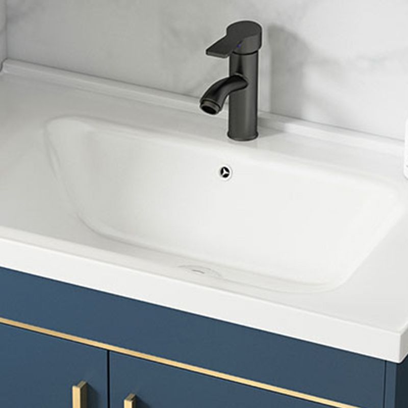 Glam Sink Vanity Stainless Steel Standalone Cabinet and Shelving Included Vanity Set Clearhalo 'Bathroom Remodel & Bathroom Fixtures' 'Bathroom Vanities' 'bathroom_vanities' 'Home Improvement' 'home_improvement' 'home_improvement_bathroom_vanities' 1200x1200_adc9c356-ec13-486c-a042-3627fb240d3c